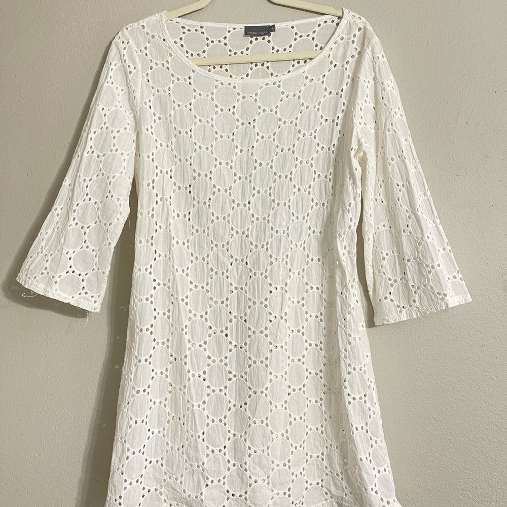 Jordan Taylor Ivory Eyelet Blouse